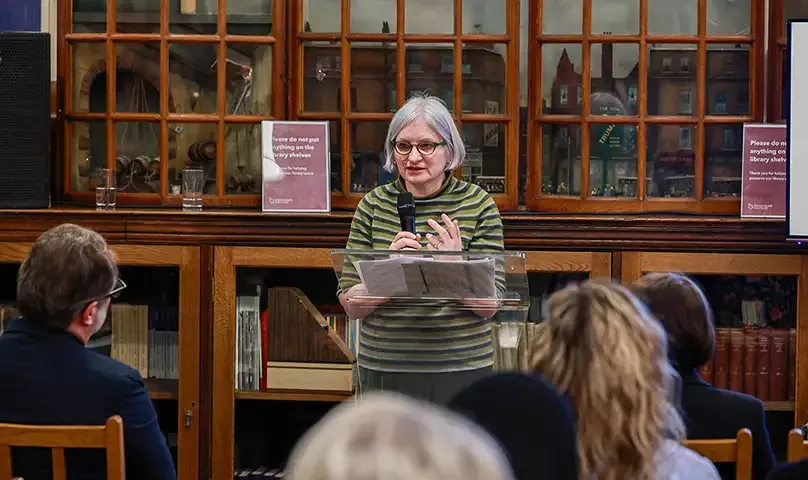 Trustee Lucy Marks giving graduation speech